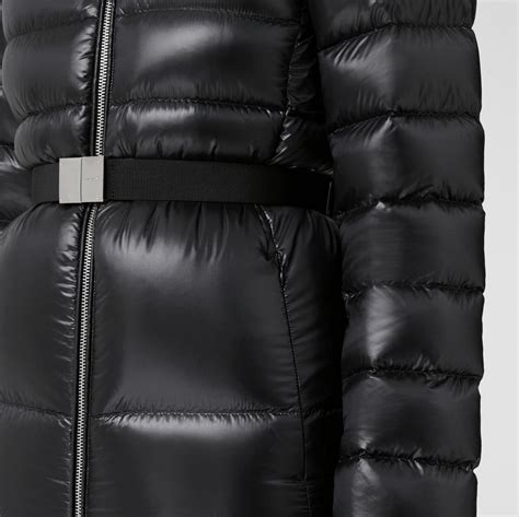 belted down puffer coat burberry|burberry nylon puffer coat.